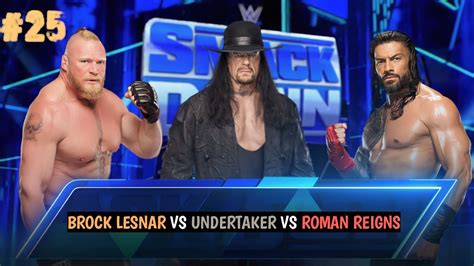 Wwe 2k23 Brock Lesnar Vs Undertaker Vs Roman Reigns Wwe 2k23 Gameplay 25 In Game Commentary