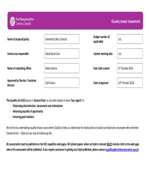 Fillable Online Www3 Northamptonshire Gov Name Of Proposal Policy Fax