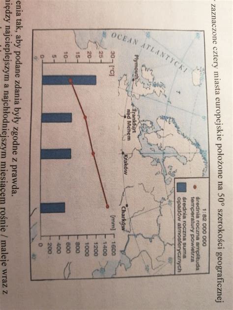 Na Mapie Zosta Y Zaznaczone Miasta Europejskie Po O One Na