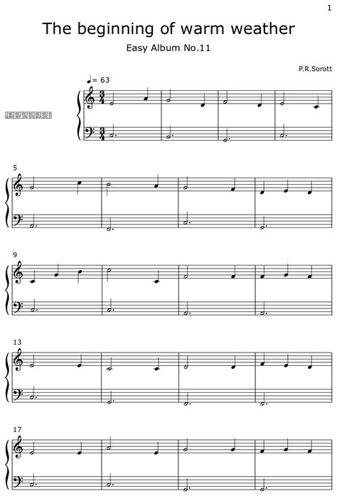 The Beginning Of Warm Weather Sheet Music For Piano