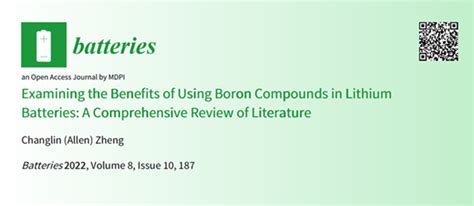 New Literature Review Highlights Benefits Of Boron In Lithium Batteries