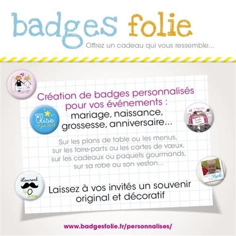 Badges Personnalis S Pour Vos V Nements Mariage Bapteme