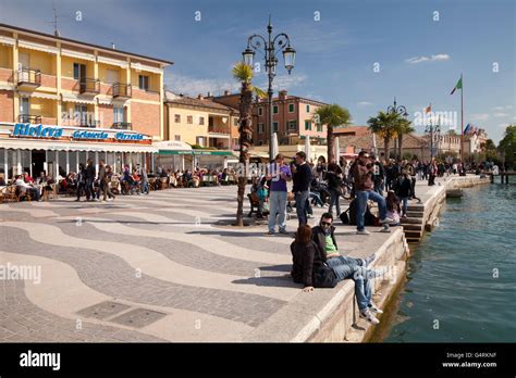 Waterfront Promenade Lazise Lake Garda Veneto Italy Europe