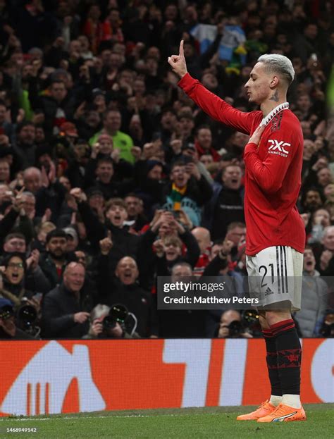 Antony Of Manchester United Celebrates Scoring Their Second Goal