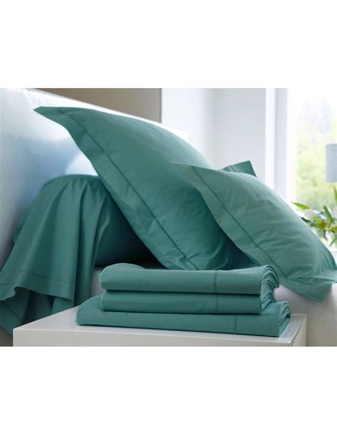 HOUSSE DE COUETTE BLANC DES VOSGES PERCALE BLEU CANARD