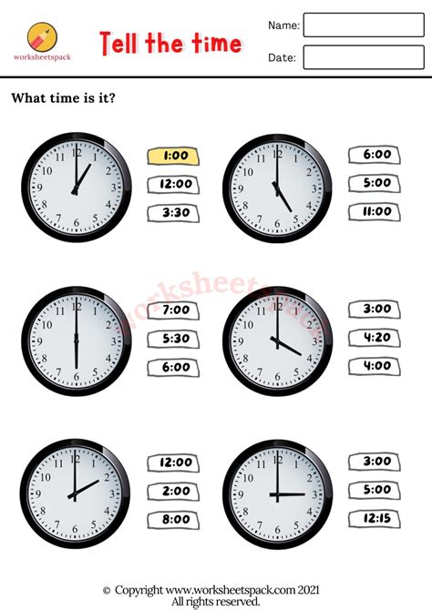 Tell The Time Worksheets Worksheetspack