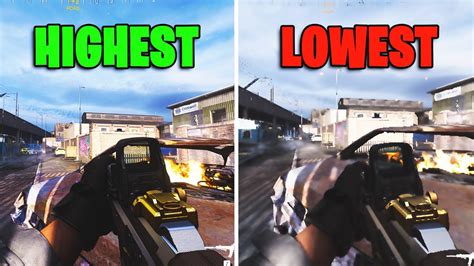 Lowest Vs Highest Graphic Settings In Warzone Comparison Youtube