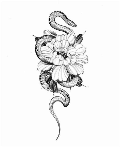 Pin by Vanya Ivanov on Всяко разное Snake tattoo design Floral