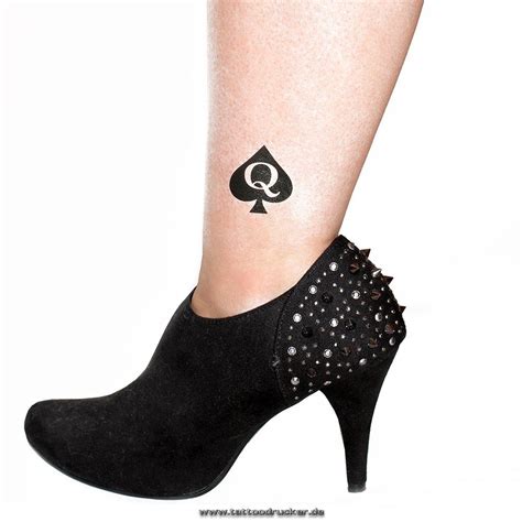 15 X Big Queen Of Spades Tattoo In Black Plus 6 Small Qos Temporary