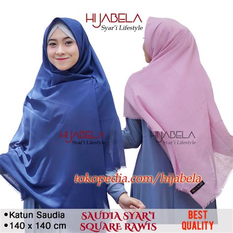 Jual Jilbab Saudia Rawis Jumbo Jilbab Segi Empat Polos Syari Hijabela