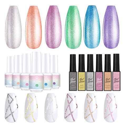 Amazon Makartt Nail Liner Gel Polish Set Nail Glitter Colors