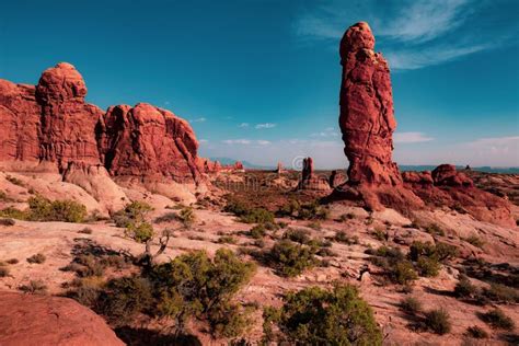 Red Rocks Arches National Park Utah Stock Image Image Of Mountain