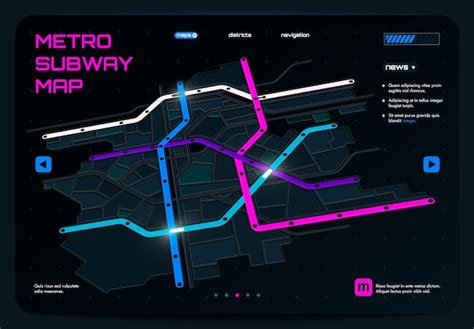 Carte Futuriste De La Ville Intelligente Système De Métro Souterrain