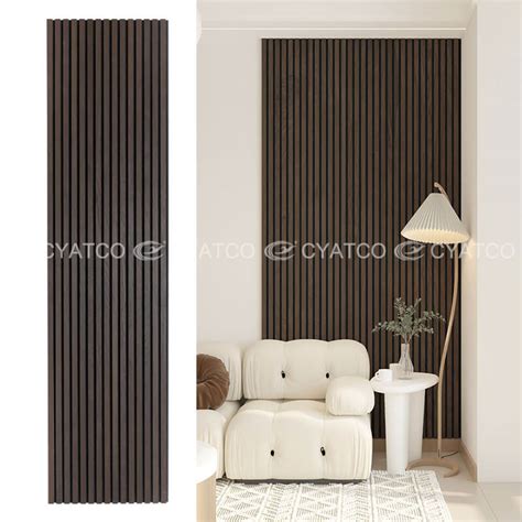 Mm X Mm Smoked Oak Wood Slat Panels Soundproof Paneling Cyatco