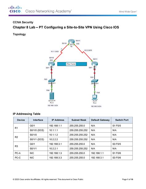 102762409 Gordon 8 4 1 3 Lab PT Configure Site To Site VPN Using CLI