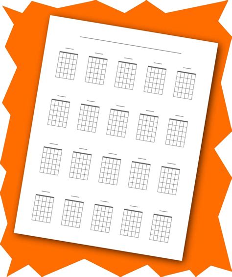 Blank Guitar Chord Charts Printable 20 Per Page Blank Chord Etsy Uk