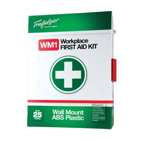 Wm Workplace First Aid Kit Wall Mount Abs Plastic Case