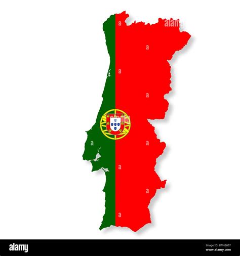 Portugal flag map with clipping path Stock Photo - Alamy