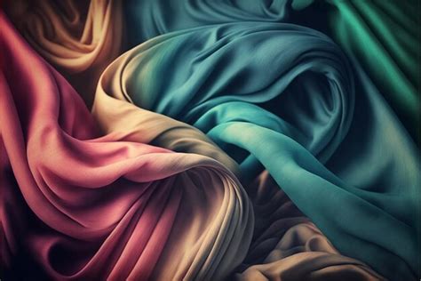 Premium Ai Image Close Up Of Bunch Different Colored Fabrics