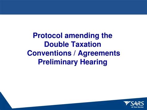 PPT Protocol Amending The Double Taxation Conventions Agreements