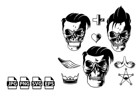 Skull Set Vector 7 Graphic By Bayuktx · Creative Fabrica