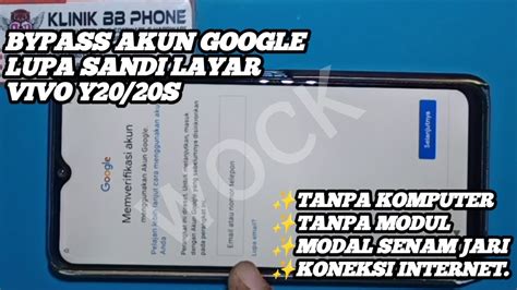 CARA BYPASS AKUN GOOGLE KUNCI LAYAR VIVO Y20 Y20S YouTube