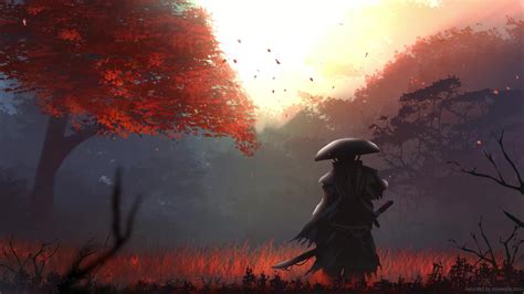 Samurai In The Autumn Forest Live Wallpaper Moewalls