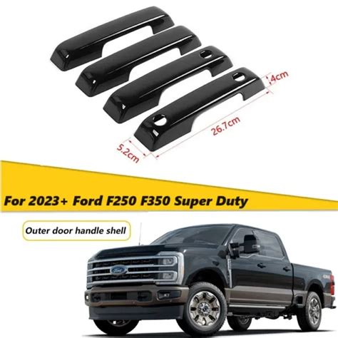 For 2023 2024 Ford F250 F350 Super Duty Gloss Black Door Handle Covers With Smky £28 52