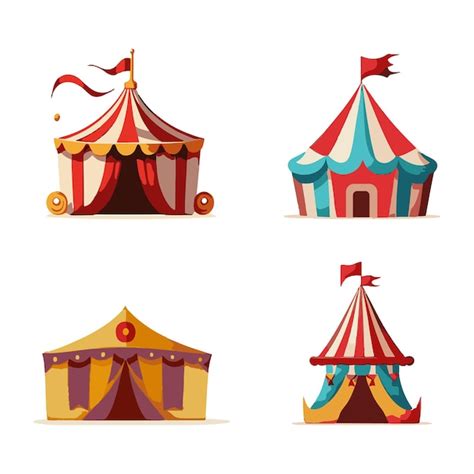 Premium Vector Circus Tents And Carnival Tents Set Clip Art Library