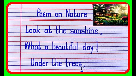 Poem On Nature In English Nature Poem Writing In English Simple