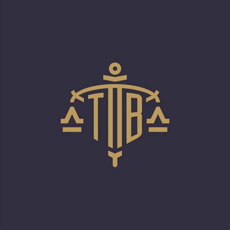 Monogram TB Logo For Legal Firm With Geometric Scale And Sword Style