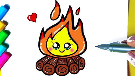 Campfire Fofa Cómo Dibujar Fogata Son Dibujos De John Dibujos Kawaii Linda Fiesta Junina Youtube