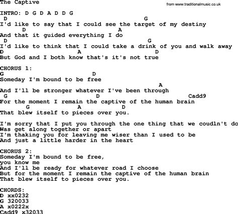 Kris Kristofferson Song The Captive Lyrics And Chords