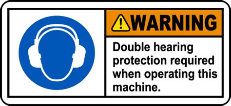 Double Hearing Protection Required Label Save 10 Instantly