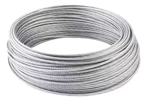 Piola Cable De Acero Galvanizado Mm Rollo Metros Cuotas Sin Inter S