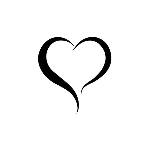 Two Lines Heart Vinyl Wall Art (Black) | Herz-tattoos, Kindernamen ...