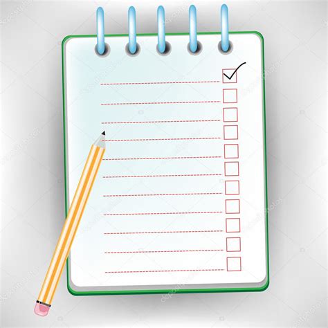 Checklist Notebook With Pencil Stock Vector Corneliap