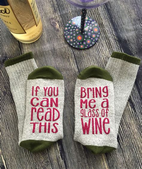 Wine Socks If You Can Read This Bring Me A Glass Of Wine Etsy Wine