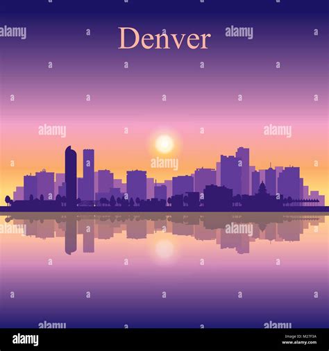 Denver City Skyline Silhouette Background Vector Illustration Stock