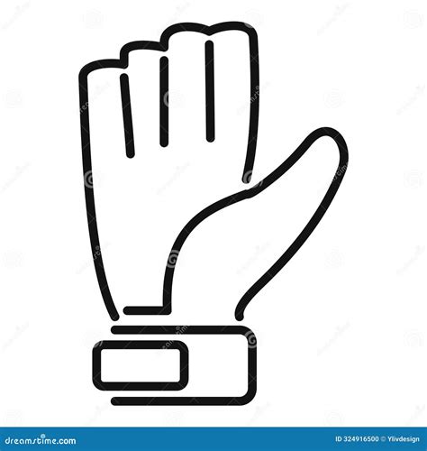 Goalkeeper Glove Protecting Hand During Soccer Match Stock Vector