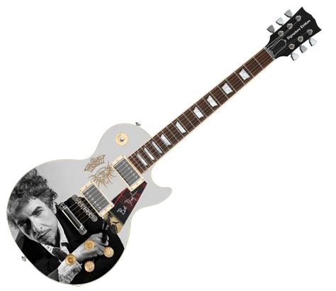 Bob Dylan Signed Custom Graphics Guitar Charitystars