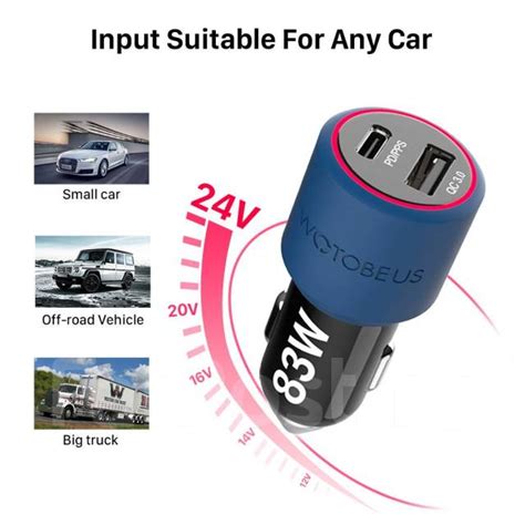 Авто. зарядное устройство Wotobe 83W PPS/PD3.0/QC4+/QC3.0/PE2.0/FCP/AFC ...