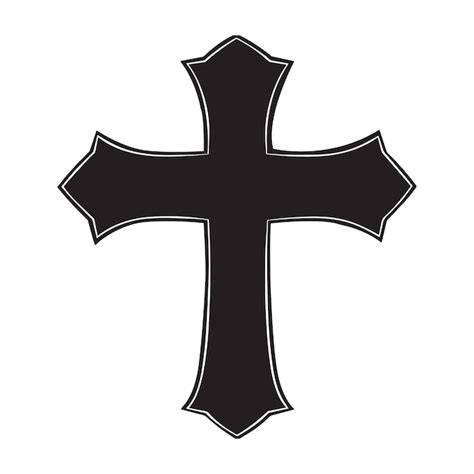 Christian Cross Silhouette Clipart Religious Cross Vector Illustration