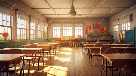 Premium AI Image | Interior of a school classroom