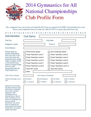 Fillable Online Usagym Gymnastics For All National Championships