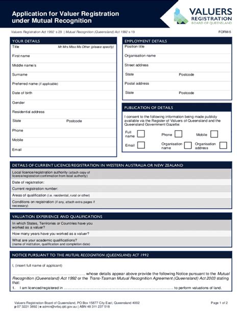 Fillable Online Mutual Recognition Application Form Fax Email Print