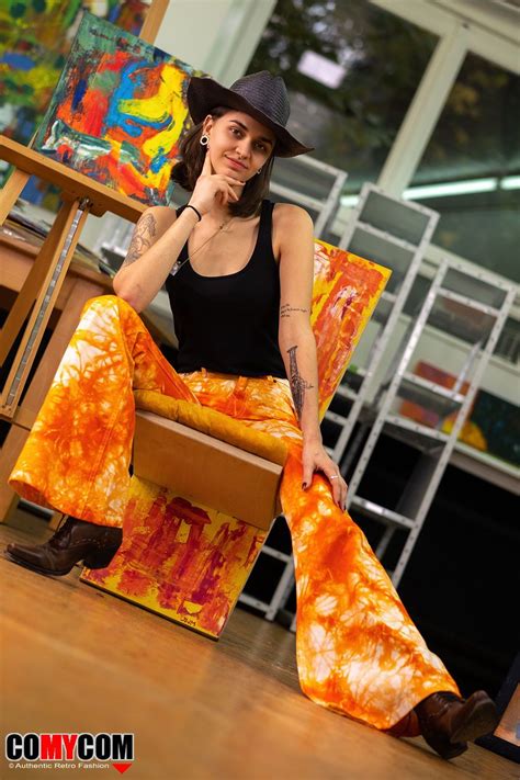 Orange Batik Schlaghose Ibiza Bohemian 70er Hippie Look Batik Mode