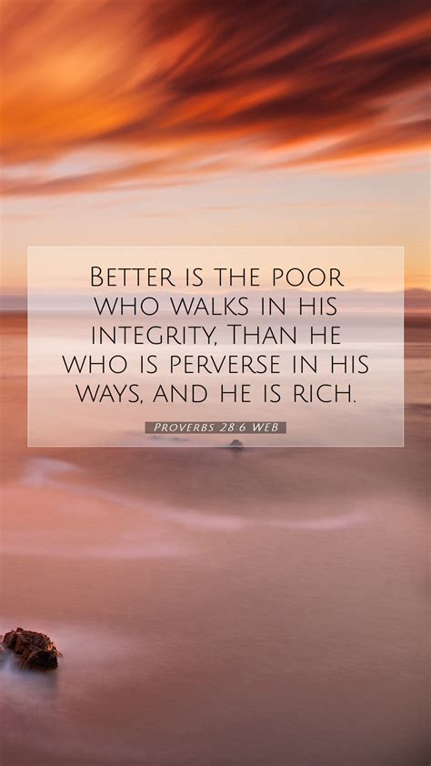 Proverbs 28 6 WEB Mobile Phone Wallpaper Better Is The Poor Who Walks