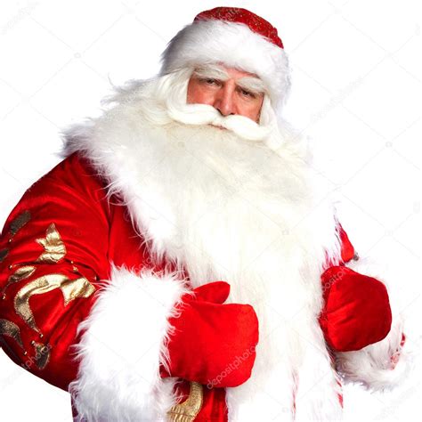 Traditional Santa Claus giving a big "ho ho ho" belly laugh. Iso — Stock Photo © HASLOO #7558309