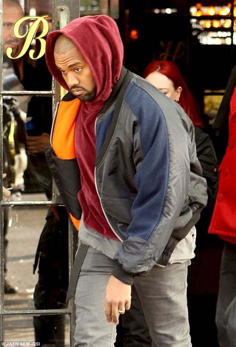 Kanye West In A Hoodie After Dressing Daughter North In Bulletproof Vest He Designed Daily